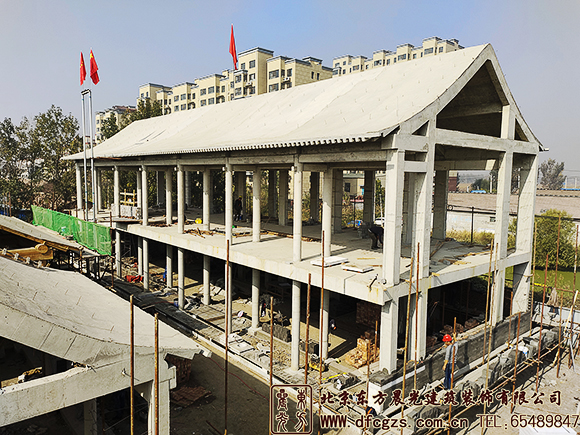 仿古中式建筑施工：鋼筋混凝土打造的古韻四合院