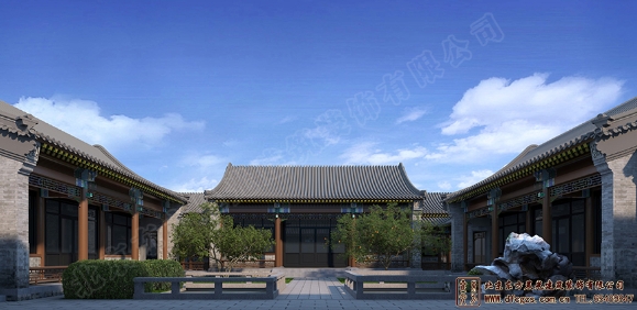 一層現(xiàn)代四合院設計