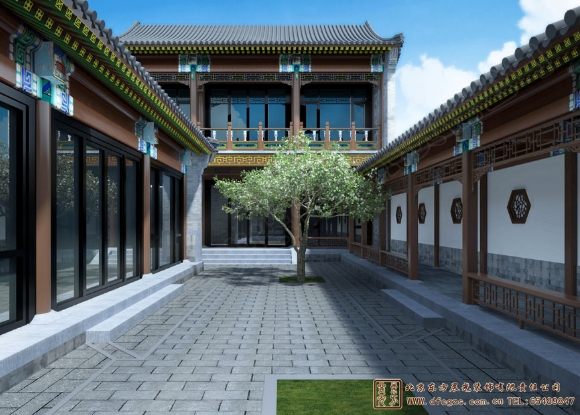 現(xiàn)代中式四合院別墅