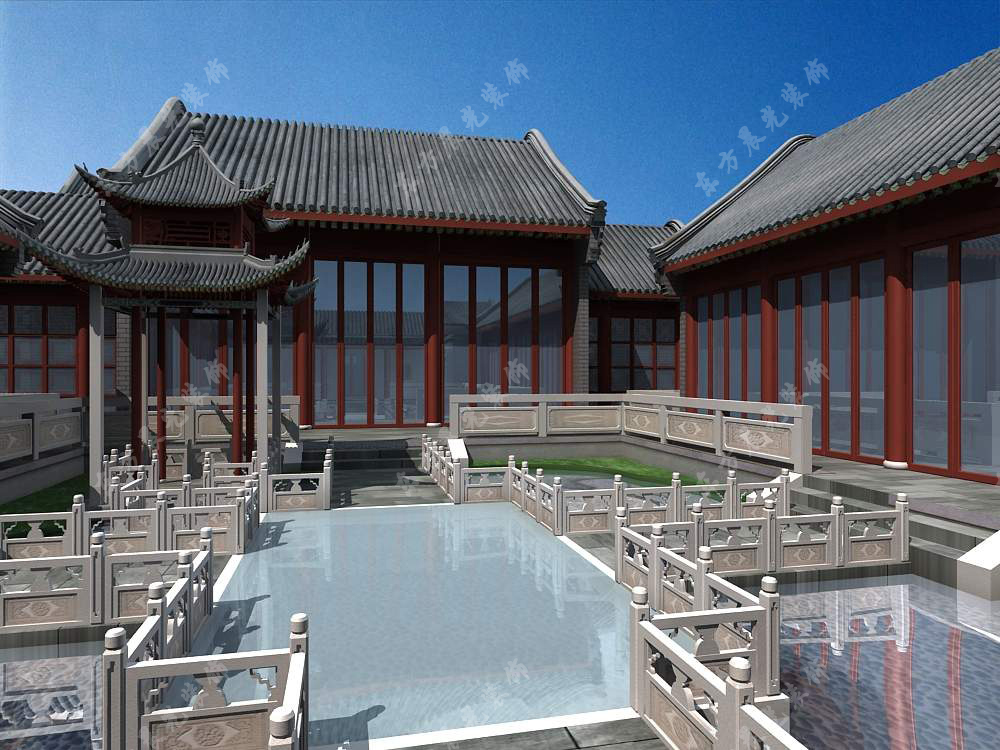 農(nóng)村三進(jìn)中式宅院裝修效果圖