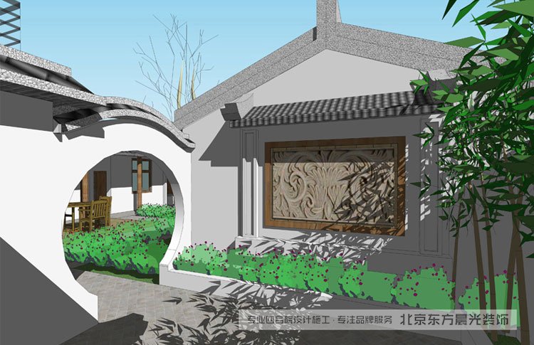 四合院月亮門、影壁設(shè)計(jì)效果圖